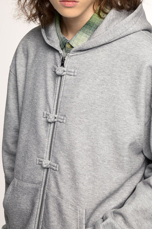 Modern Heritage Fleece Zip-Up Hoodie - Flower Gray