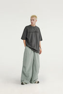 A-Line Tailored Wide-Leg Pants - Grayish Green