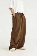 A-Line Tailored Wide-Leg Pants - Brown