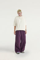 A-Line Tailored Wide-Leg Pants - Purple