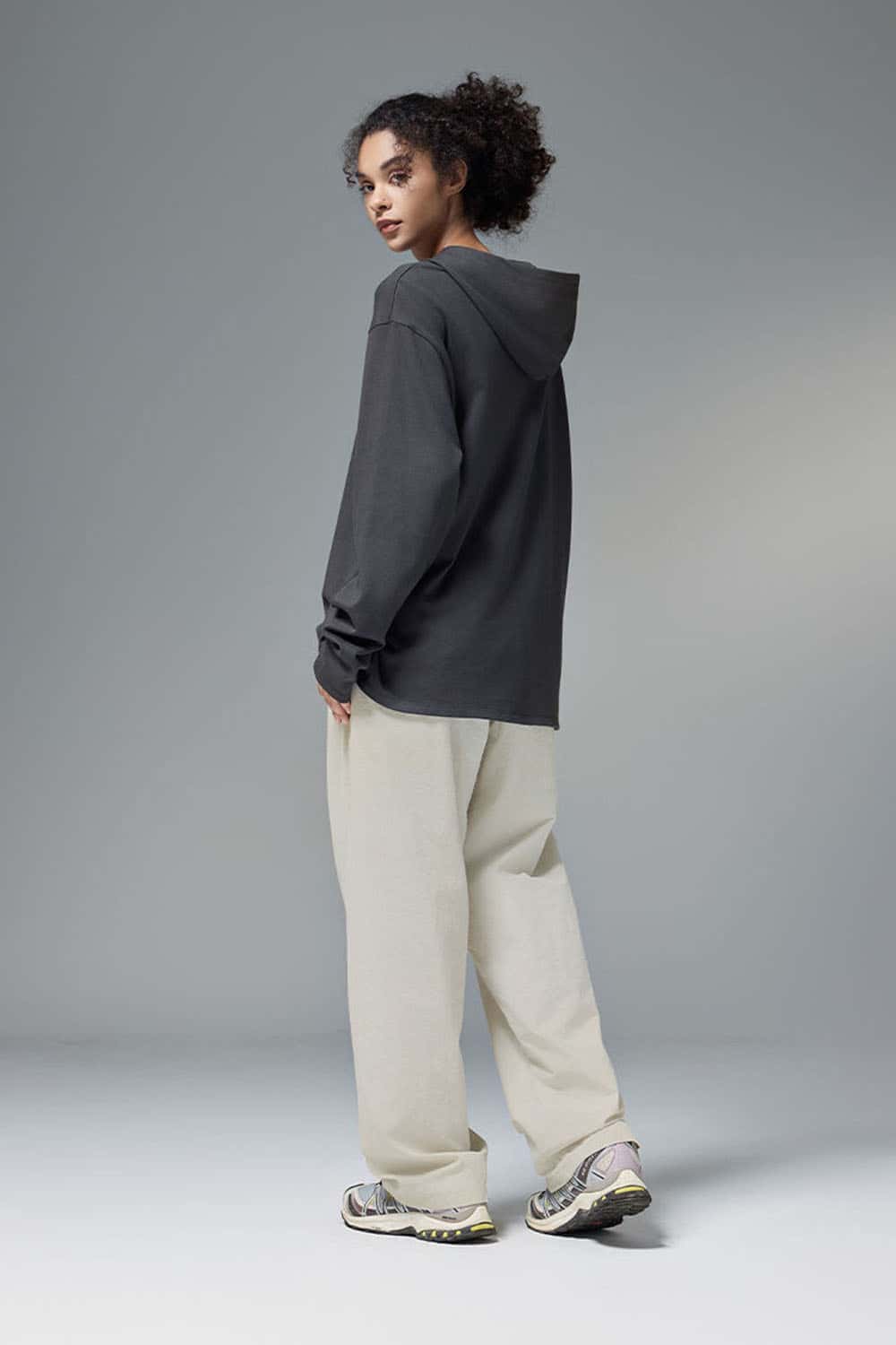 Abrasion-Resistant CORDURA Straight-Leg Cargo Pants in White - full-length back modeled view