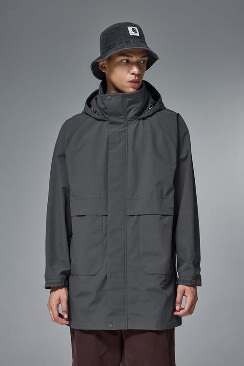 CORDURA Hooded Longline Windbreaker - Wilderness Gray