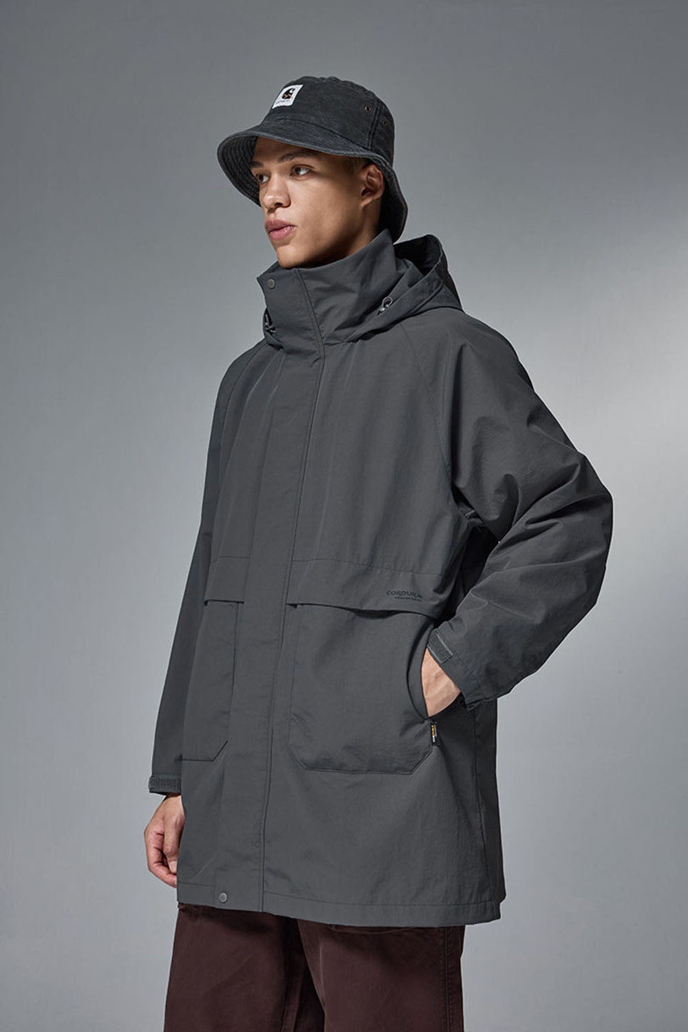 Men's CORDURA Hooded Long Windbreaker Jacket