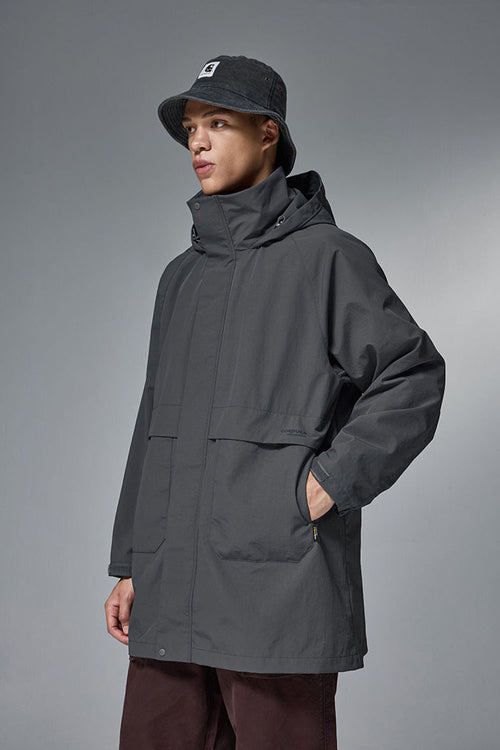 CORDURA Hooded Longline Windbreaker - Wilderness Gray