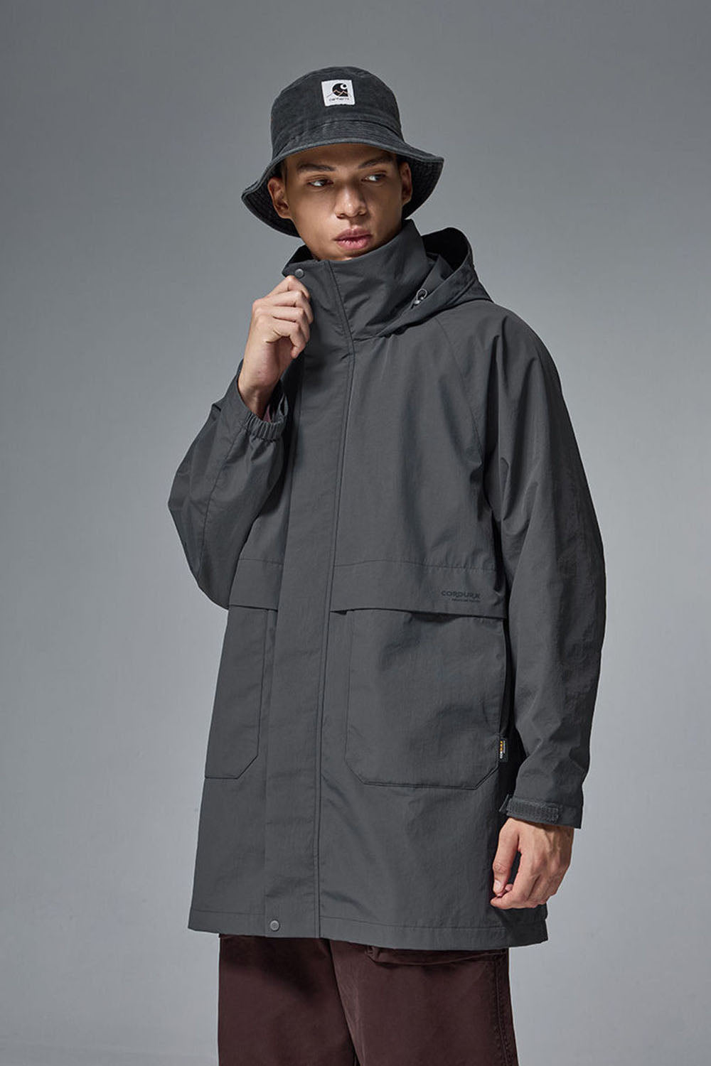 Men's CORDURA Hooded Long Windbreaker Jacket