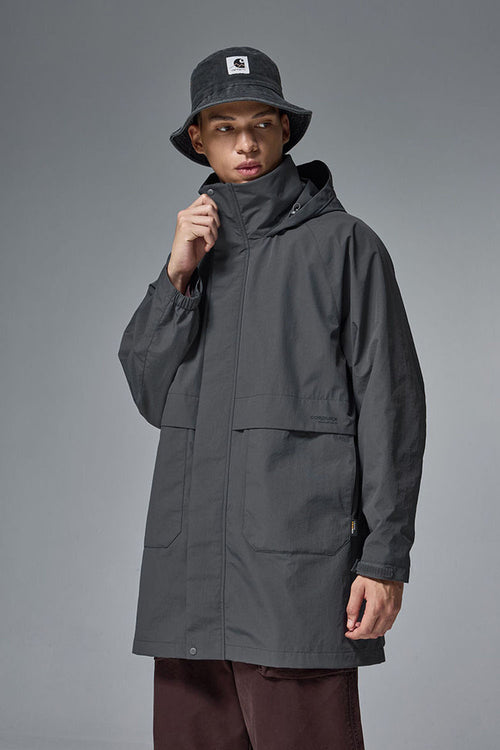 CORDURA Hooded Longline Windbreaker - Wilderness Gray