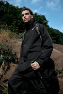 CORDURA Hooded Longline Windbreaker - Black