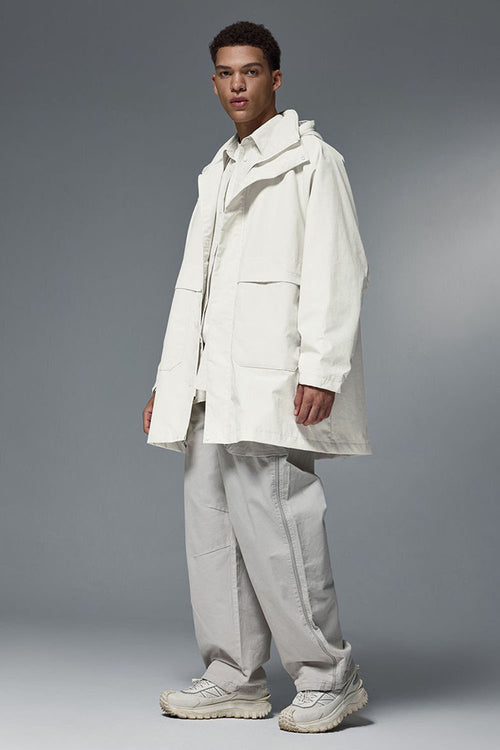 CORDURA Hooded Longline Windbreaker - White