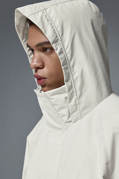 CORDURA Hooded Longline Windbreaker - White