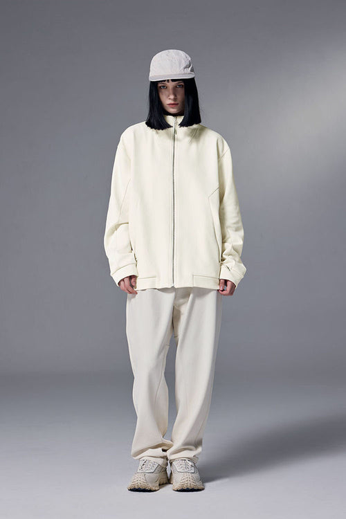 Performance Fleece Zip-Up Stand Collar Jacket - Sand