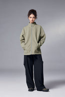 Performance Fleece Zip-Up Stand Collar Jacket - Green