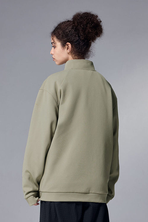 Performance Fleece Zip-Up Stand Collar Jacket - Green