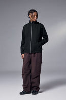 Performance Fleece Zip-Up Stand Collar Jacket - Black