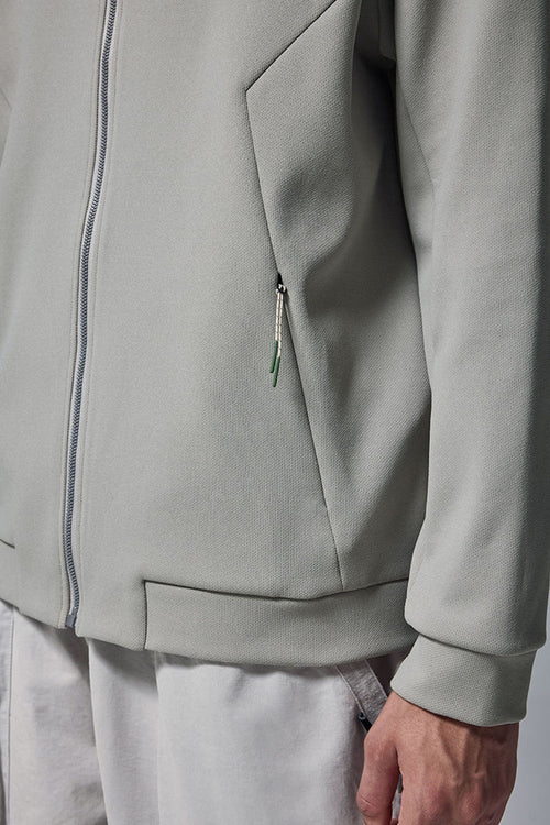 Performance Fleece Zip-Up Stand Collar Jacket - Layered Rock Gray