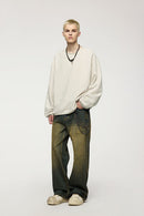 Fleece Crewneck Sweatshirt - Flower Gray