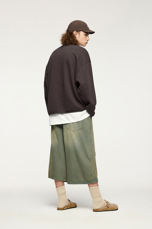 Fleece Crewneck Sweatshirt - Brown