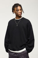 Fleece Crewneck Sweatshirt - Active Black