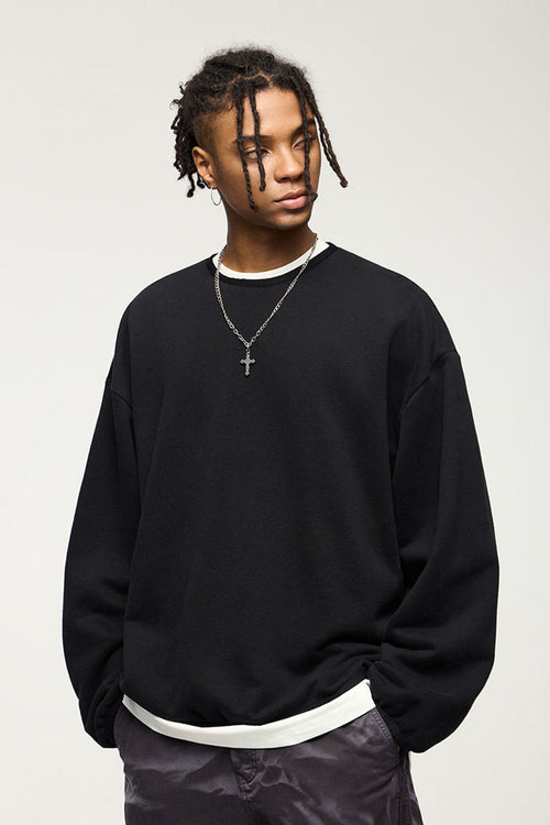 Fleece Crewneck Sweatshirt - Active Black