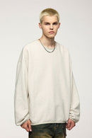 Fleece Crewneck Sweatshirt - Flower Gray