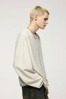 Fleece Crewneck Sweatshirt - Flower Gray