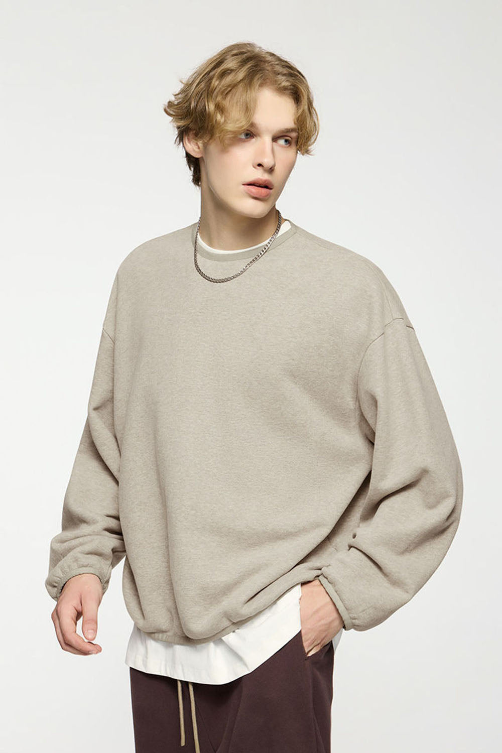 Men's Casual Fleece Crew Neck Sweatshirt