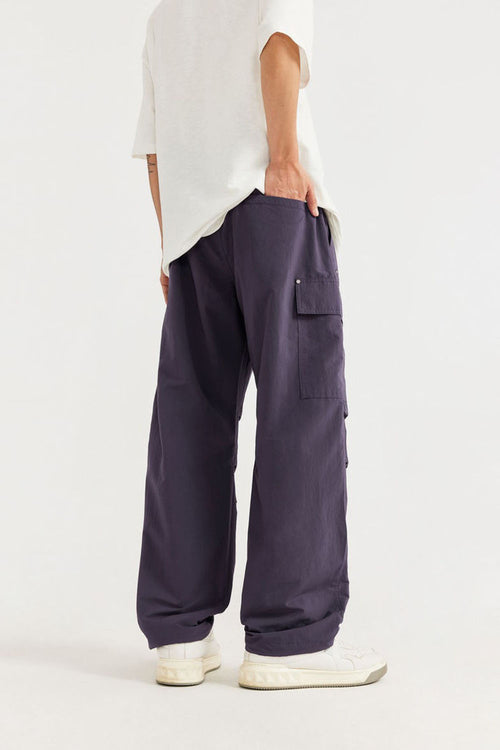 Rugged Utility Straight-Leg Pants - Purple