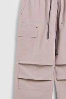 Rugged Utility Straight-Leg Pants - Grayish Pink