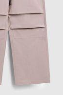 Rugged Utility Straight-Leg Pants - Grayish Pink