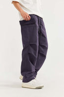 Breathable Multi-Pocket Straight-Leg Utility Pants in Purple - product detail close-up