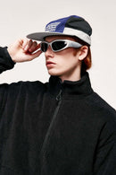Windproof Brushed Polyester Fleece Stand-Collar Zip Jacket in Black - collar detail