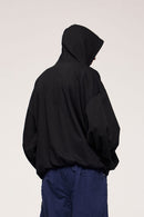 Double-Layer Brushed Cotton Hoodie - Active Black