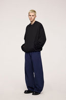 Double-Layer Brushed Cotton Hoodie - Active Black