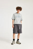 Contrast Paneled Active Shorts - Charcoal