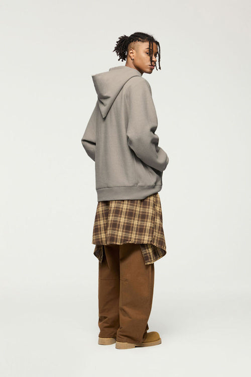 Heavyweight Applique Fleece Hoodie - Khaki