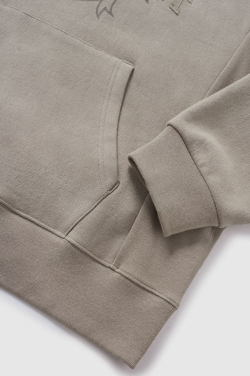Heavyweight Applique Fleece Hoodie - Khaki