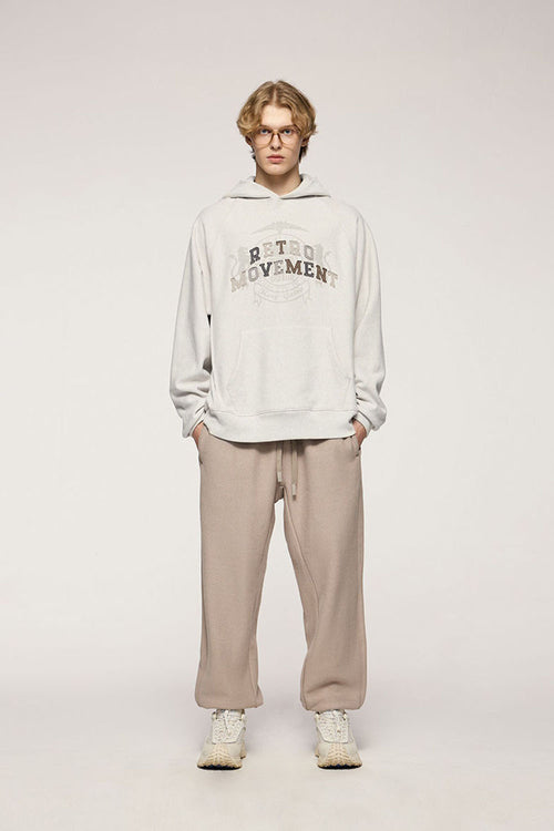 Heavyweight Applique Fleece Hoodie - Oat Gray