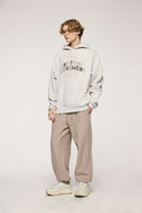 Heavyweight Applique Fleece Hoodie - Oat Gray