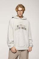 Heavyweight Applique Fleece Hoodie - Oat Gray