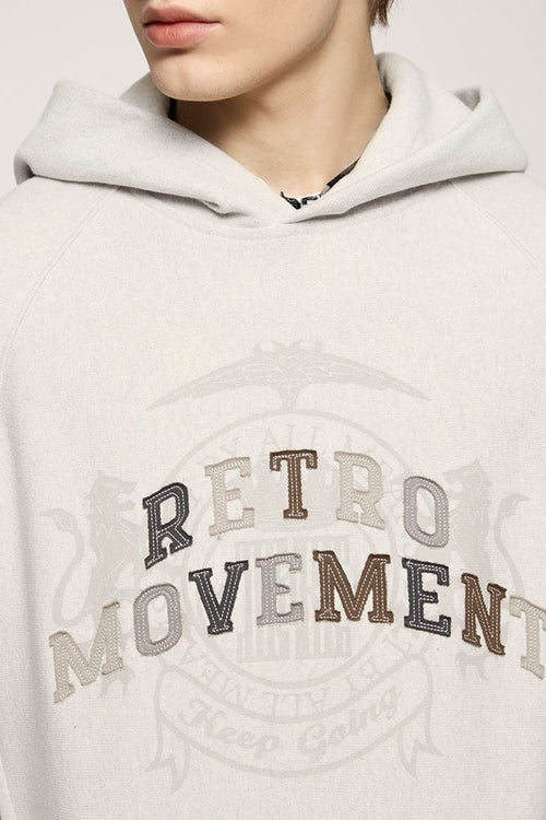 Heavyweight Applique Fleece Hoodie - Oat Gray