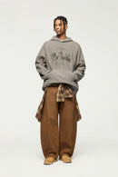 Heavyweight Applique Fleece Hoodie - Khaki