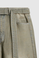 Washed Gradient Denim Jeans - Yellow