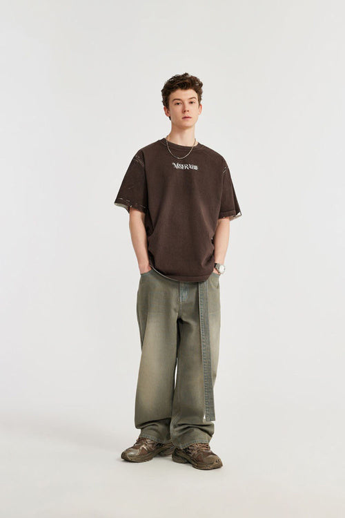 Washed Gradient Denim Jeans - Yellow
