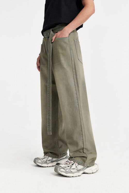 Washed Gradient Denim Jeans - Yellow