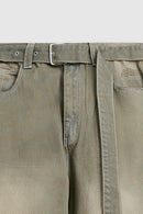Washed Gradient Denim Jeans - Yellow