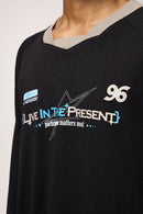 Patchwork Long Sleeve Tee - Active Black