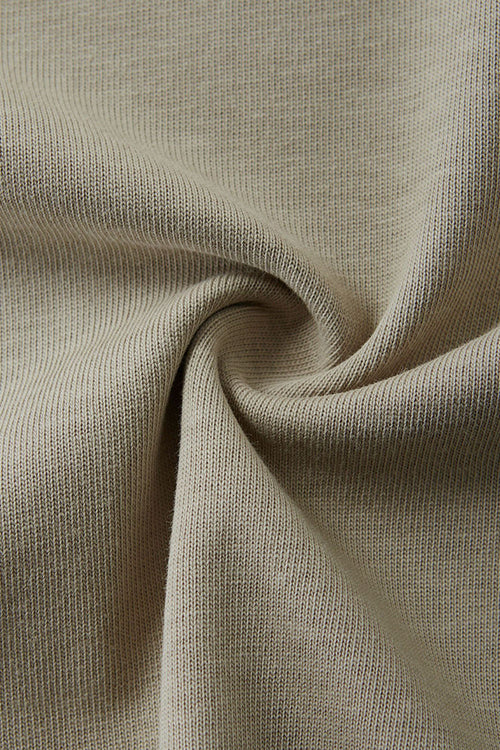 Patchwork Long Sleeve Tee - Khaki