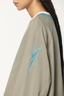 Patchwork Long Sleeve Tee - Khaki