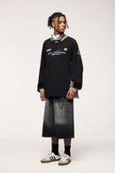 Patchwork Long Sleeve Tee - Active Black