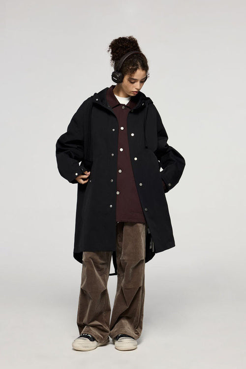 Waterproof Fishtail Utility Parka - Black