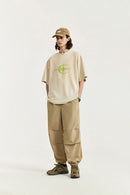 Garment Washed Cuffed Cargo Joggers - Khaki